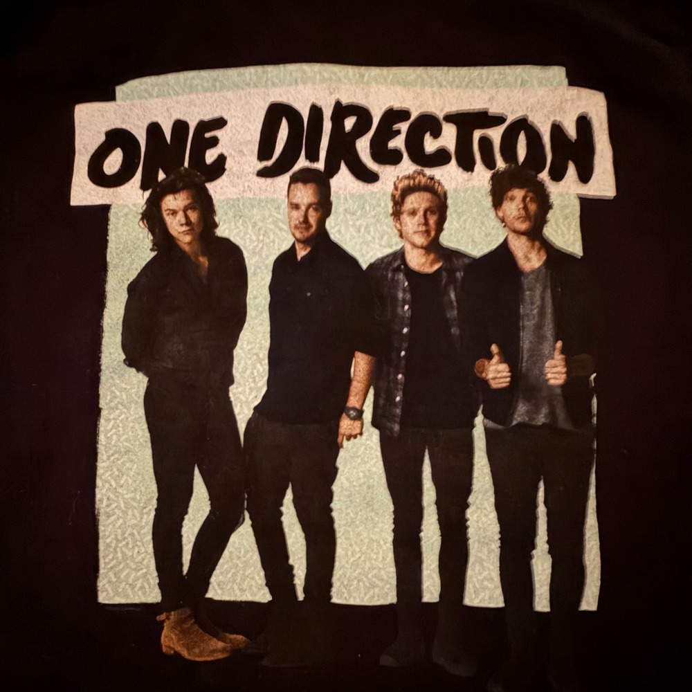 One Direction Band Graphic T-Shirt Black Gildan Softstyle Small